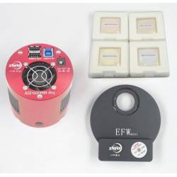 Pack Caméra refroidie monochrome ZWO ASI1600MM Pro + Roue à filtres EFW mini + Jeu de 4 filtres LRGB 31mm non montés