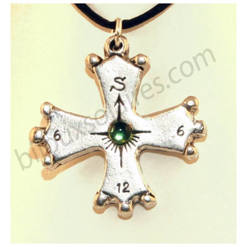 Bijou solaire Croix CO vert
