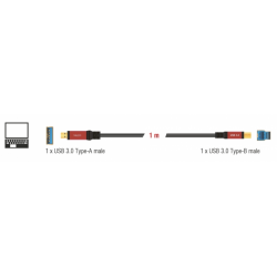 Accessoires informatiques: Câble USB 3.0 A vers B - long. 25cm - Astronomie  Pierro-Astro