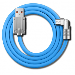 Câble de données USB A vers Type-C 0,5 m 120W 6A en silicone, rotatif à 80 degrés (bleu),  Pegasus Astro - USB3C-ROTFLEX-05BL