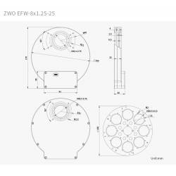 Roue à filtres ZWO EFW - Filtres 8 x 31,75 mm ou 8 x 31 mm