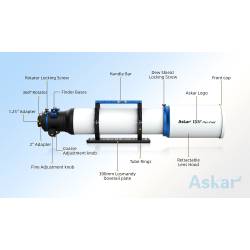 Lunette Apochromatique Askar APO 131F 131mm F/7,5 Quadruplet - Focuseur rotatif Rack&Pinion 3" askar sharstar