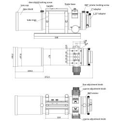 Lunette ZWO Apochromatique FF70 70mm F/7 Quadruplet - Focuseur rotatif Rack&Pinion 2.4"