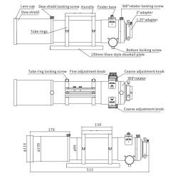 Lunette ZWO Apochromatique FF90 90mm F/6,8 Quadruplet - Focuseur rotatif Rack&Pinion 3"