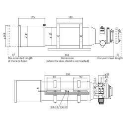 Lunette ZWO Apochromatique FF110 110mm F/7 Quadruplet - Focuseur rotatif Rack&Pinion 3"