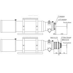Lunette ZWO Apochromatique FF110 110mm F/7 Quadruplet - Focuseur rotatif Rack&Pinion 3"