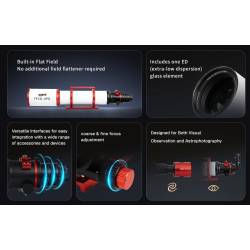 Lunette ZWO Apochromatique FF131 131mm F/7,5 Quadruplet - Focuseur rotatif Rack&Pinion 3"