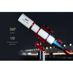 Lunette ZWO Apochromatique FF131 131mm F/7,5 Quadruplet - Focuseur rotatif Rack&Pinion 3"