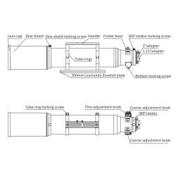 Lunette ZWO Apochromatique FF131 131mm F/7,5 Quadruplet - Focuseur rotatif Rack&Pinion 3"