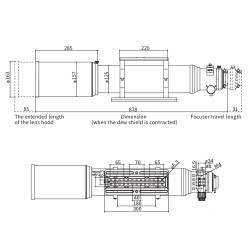 Lunette ZWO Apochromatique FF131 131mm F/7,5 Quadruplet - Focuseur rotatif Rack&Pinion 3"