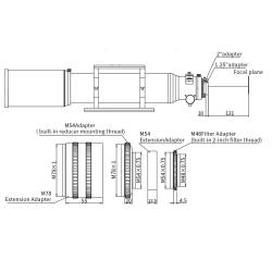 Lunette ZWO Apochromatique FF131 131mm F/7,5 Quadruplet - Focuseur rotatif Rack&Pinion 3"